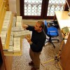 Garbelotto works in the fungi collection storeroom of the Venice Museum of Natural History