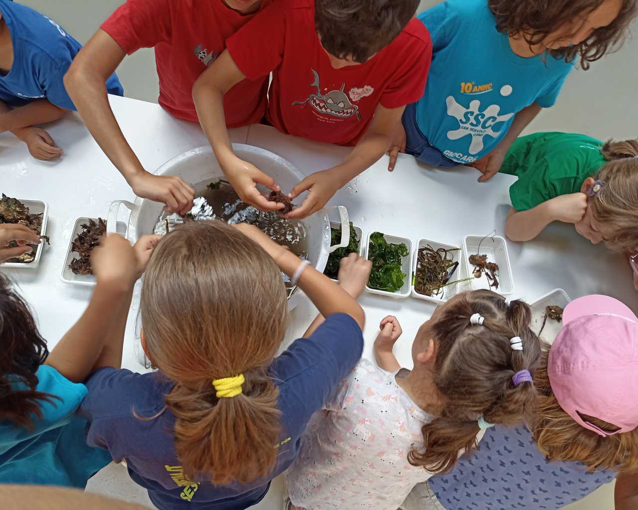 Bambini durante laboratorio